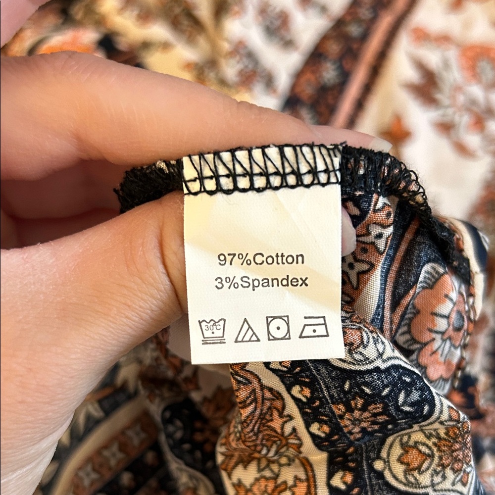 Chic Floral Maxi Dress - Black and Orange - Picture 4 of 5